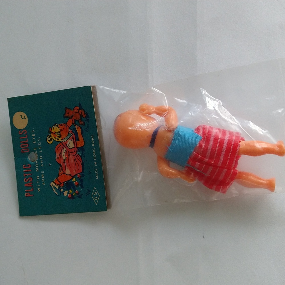 Vintage Doll Dollhouse Miniature Celluloid Plastic 3" Hong Kong NIP - Picture 2 of 3
